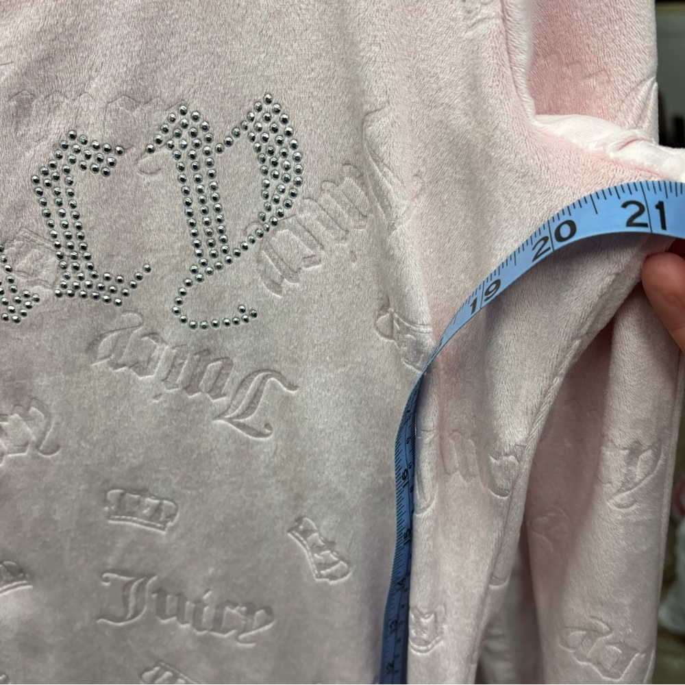Juicy Couture velour, light pink pajama top with small rhinestones , XL - Picture 8 of 9